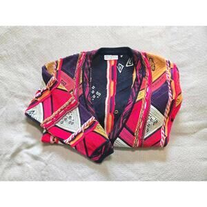 Carlo Alberto Cardigan M | 90s 3D Knit Statement